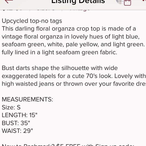 Floral Organza Crop Top - Picture 5 of 5